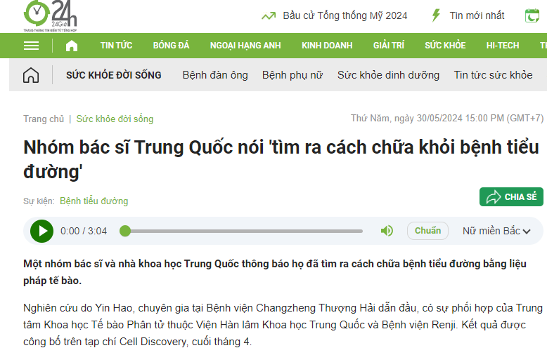 Cơ sở nào khẳng định bệnh tiểu đường hoàn toàn có thể chữa khỏi hẳn? 6