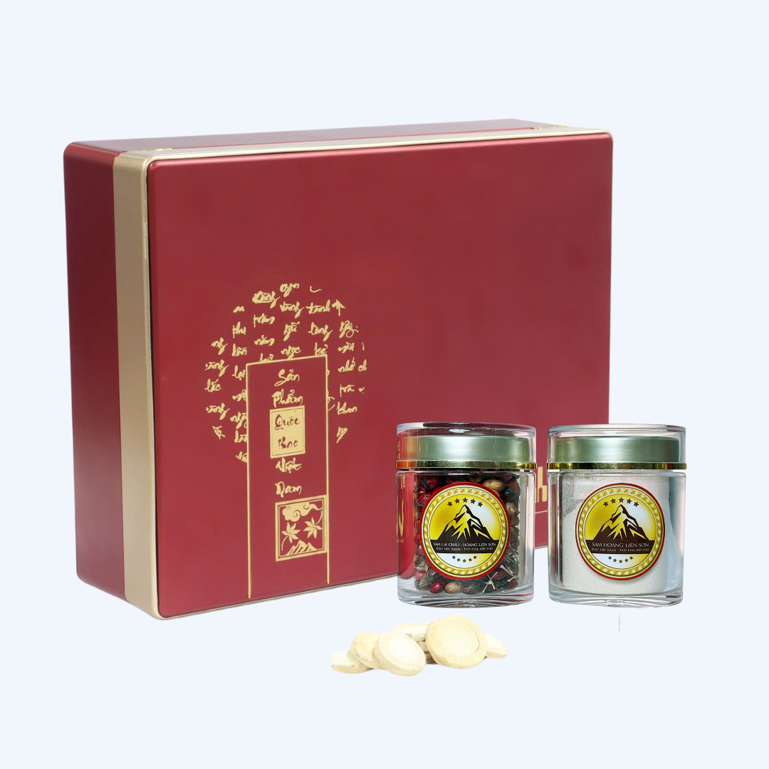 Hộp sâm quà tặng cao cấp (Combo A: Bột Sâm + Quả Sâm Lai Châu) 1